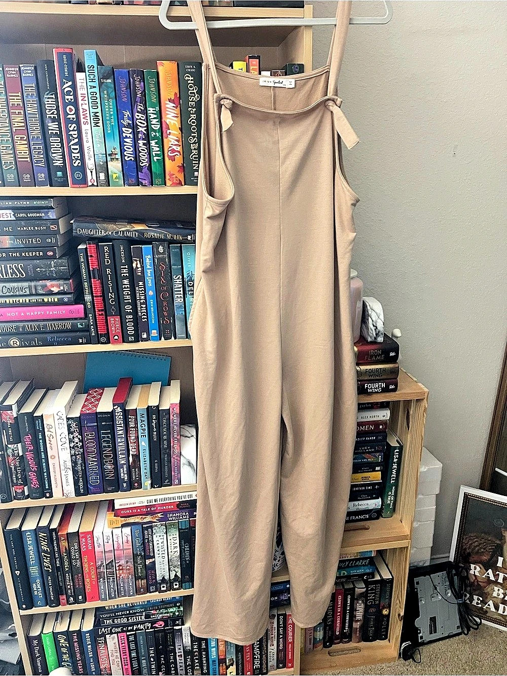 Live to Be Spoiled Tie Shoulder Wide-Leg Jumpsuit Brown XL like new condition - Picture 1 of 4